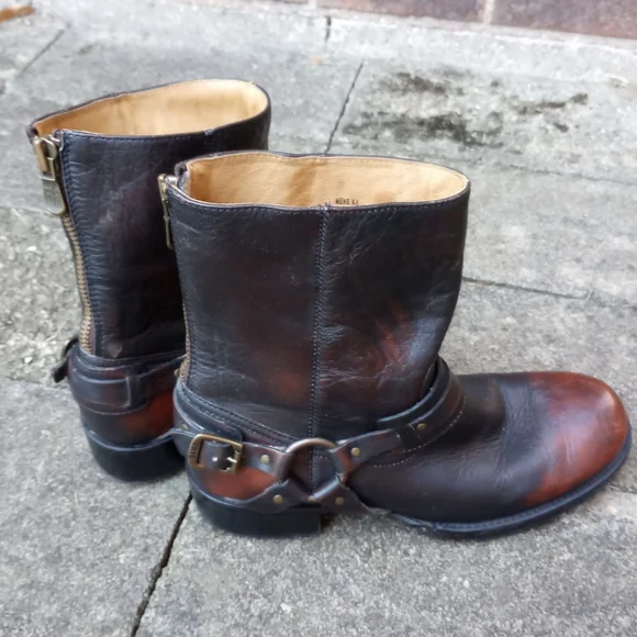 FRYE Mens Riley Harness Back Boot Brown Size 9.5 - Picture 2 of 14